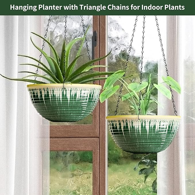 12 inch Large Hanging Planters for Indoor Outdoor Plants, Hanging Baskets for - Image 7
