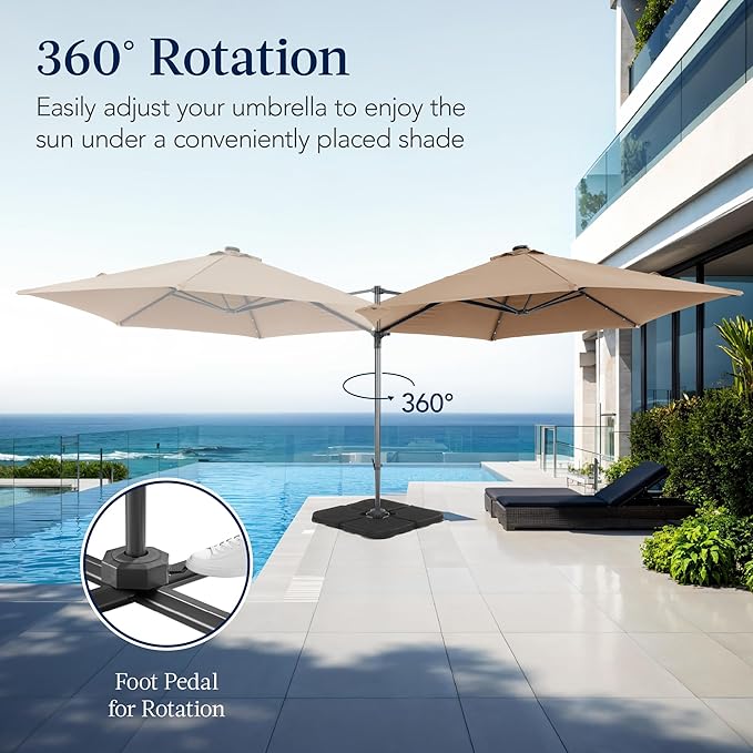 Best Choice Products 10ft Solar LED Offset Cantilever Hanging Market Patio - Image 3