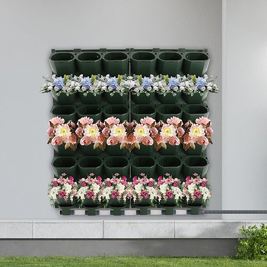 Self Watering Planters with Timer and Rain Sensor, 36-Pocket Wall Mounted - Image 4