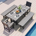 Pamapic 5 PCS Outdoor Dining Set, Spacious HDPE Outdoor Table and Chairs by Pamapic