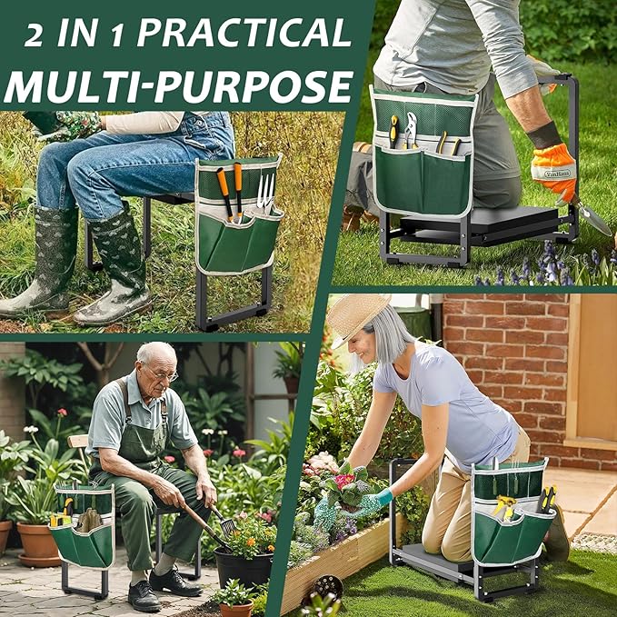 FLINTER Garden Kneeler and Seat, 10.2" Wider Heavy Duty Thick Gardening Bench - Image 7