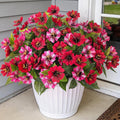 Fake Artificial Flowers for Outdoors Decoration, 4 Bundles Silk Faux Spring by Hrobek