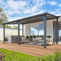 AECOJOY 16' x 10' Gazebo Outdoor Pergola, 10x16 Large Wall-Mounted Hardtop Lean by AECOJOY