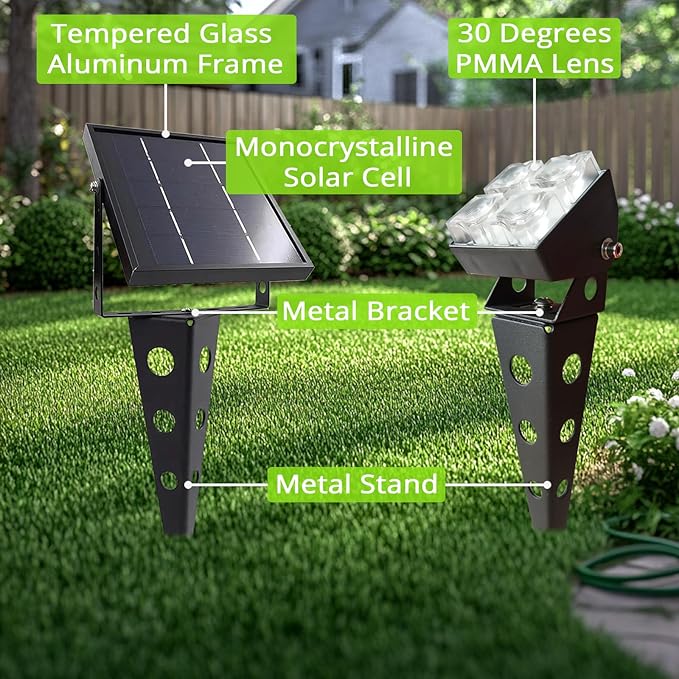 Solar Spotlights Outdoor Waterproof IP65 Landscape Spot Lights - Image 2