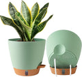 2 Pack 8 Inch Pots for Plants Indoor, Plastic Self Watering Planters by Fielda