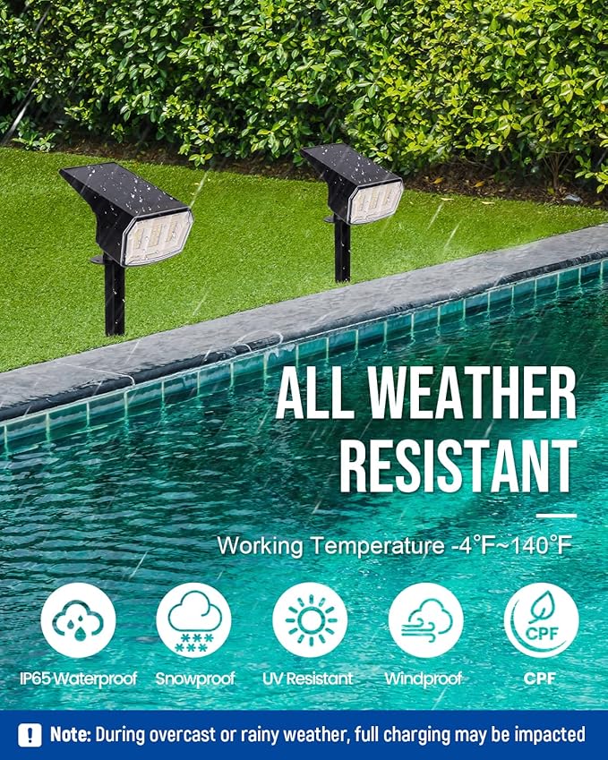 Solar spotlights Outdoor 63 LED 3 Lighting Modes, IP65 Waterproof Lighten Yard - Image 6