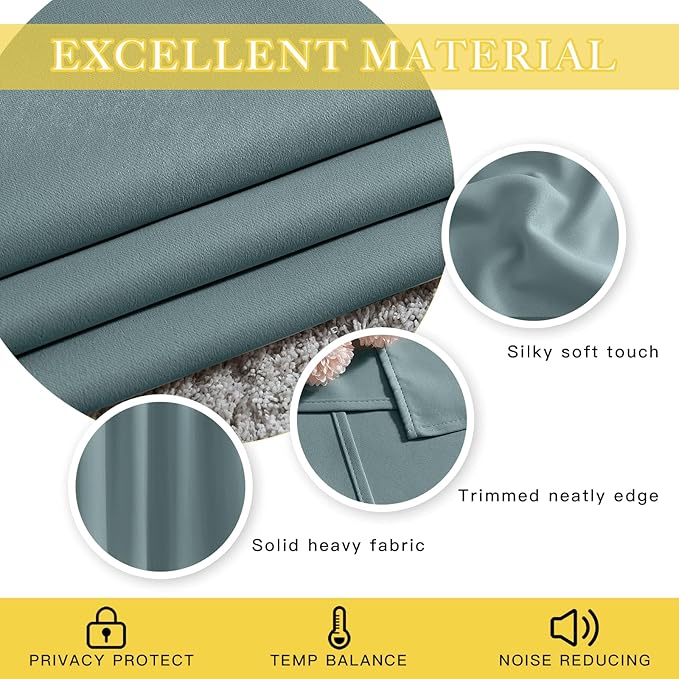 NICETOWN Blackout Sliding Door Curtain 95 inches Long, Grommet Thermal Curtain - Image 5