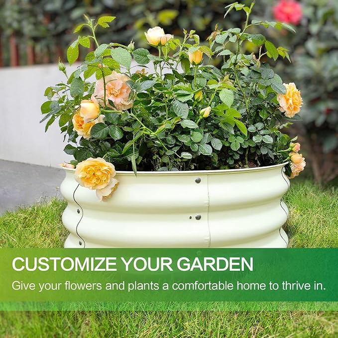GARDMAX 2 Pack 2x2x1FT Galvanized Round Raised Garden Bed Kit, Metal Planter - Image 3