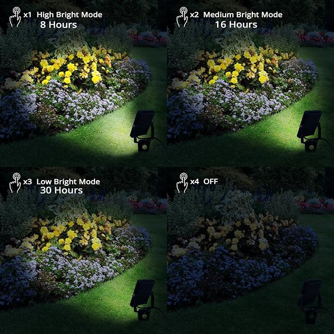Solar Spot Lights Outdoor, ZETA Waterproof Metal Cool White 3-in-1 Auto On/Off - Image 4