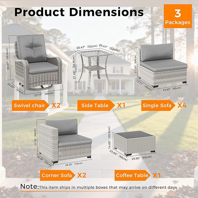 8-Seat Modern Patio Furniture Set - Image 3