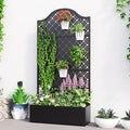 Metal Raised Garden Bed with Trellis & Privacy Screen by XOCUWU