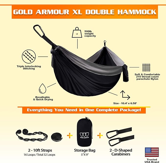Gold Armour Camping Hammock - Image 2