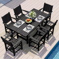 Pamapic 7 PCS Outdoor Dining Set, Spacious HDPE Outdoor Table and Chairs by Pamapic