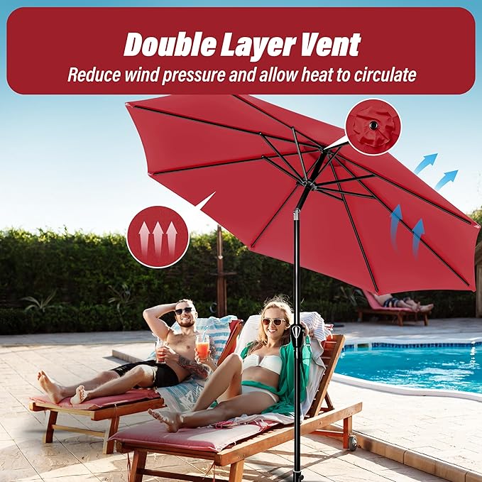 Simple Deluxe 9' Patio Umbrella Outdoor Table Market Yard Umbrella - Image 5