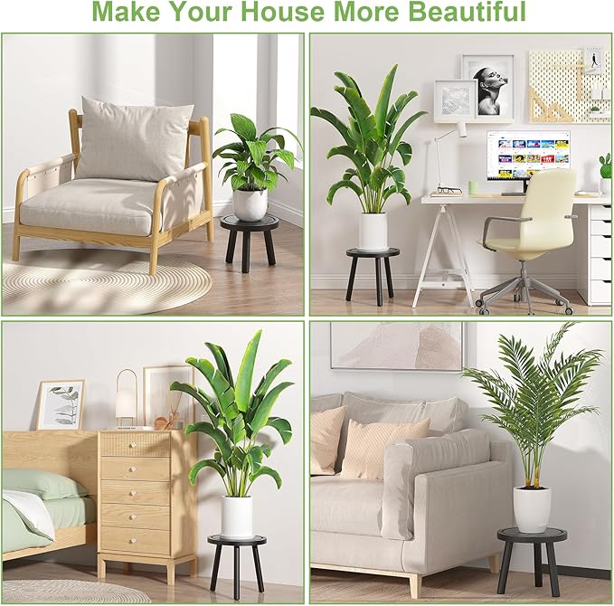 3-Pack Wood Plant Stands Indoor, Single Plant Stand - Image 4