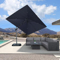 PURPLE LEAF 8' X 11' Left-right Tilting Patio Umbrella Outdoor Cantilever by PURPLELEAF