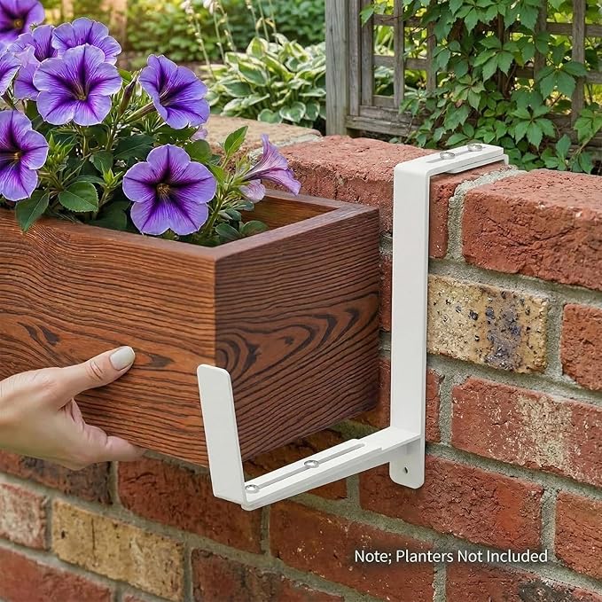 Window Box Brackets, Adjustable Planter Box Brackets, Heavy Duty Iron Flower - Image 5