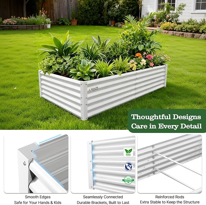 A ANLEOLIFE Set of 12, 18 Inch Tall Raised Garden Beds Kit, Rectangular & - Image 6