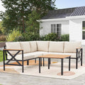 EROMMY 6 Pieces Patio Furniture Sets, Metal Outdoor Sectional Furniture L Shape by EROMMY