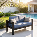 Kiss the Water Outdoor Patio Furniture Loveseat Sofa, All-Weather Metal by KisstheWaterPatioTool