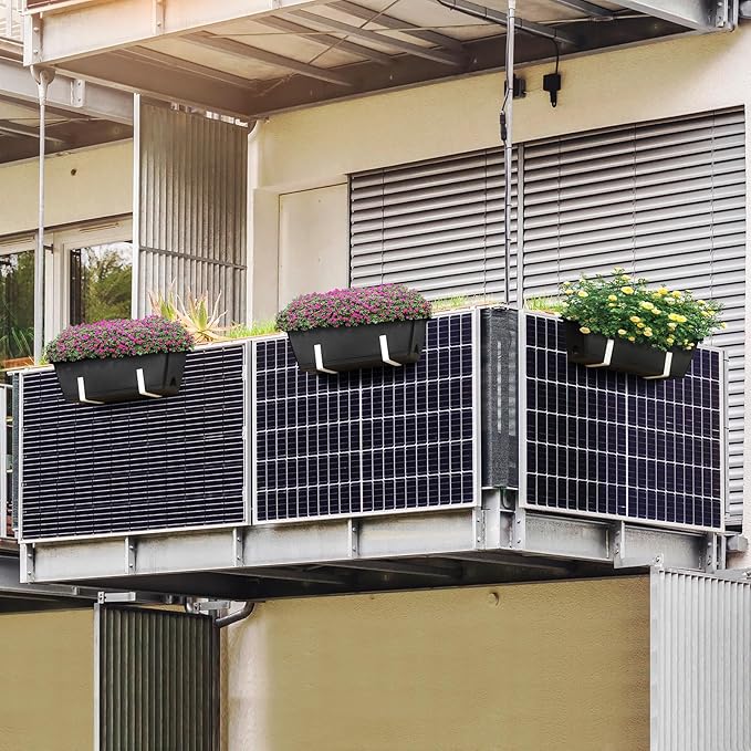 ETELI Railing Planter 6 Pack, 16.9 Inch Window Basket Deck Boxes Plastic Flower - Image 5