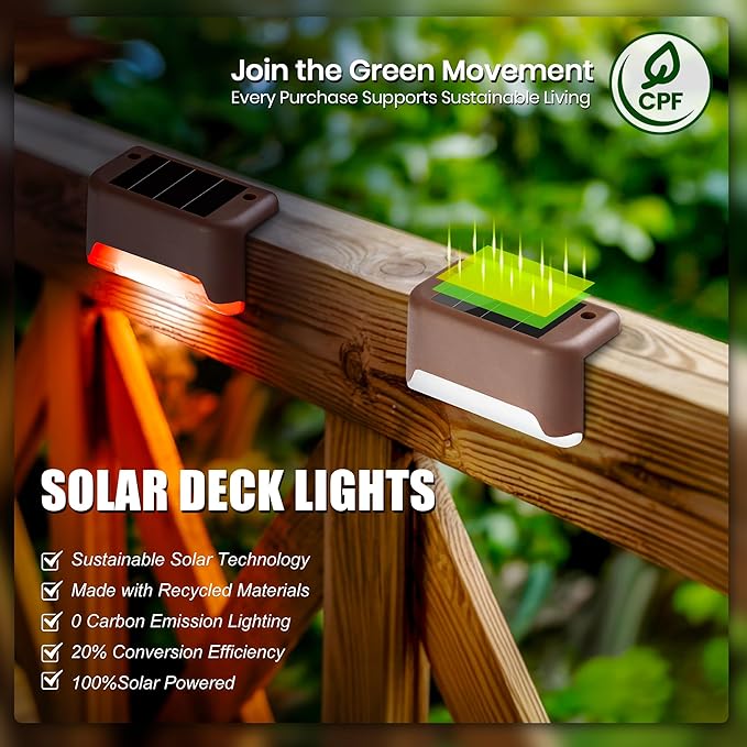SOLPEX Color Changing Solar Deck Lights, 16 Pack Waterproof LED Lights - Image 3
