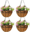 Outdoor Metal Hanging Planters Basket Hanging Baskets by EIMQUVW