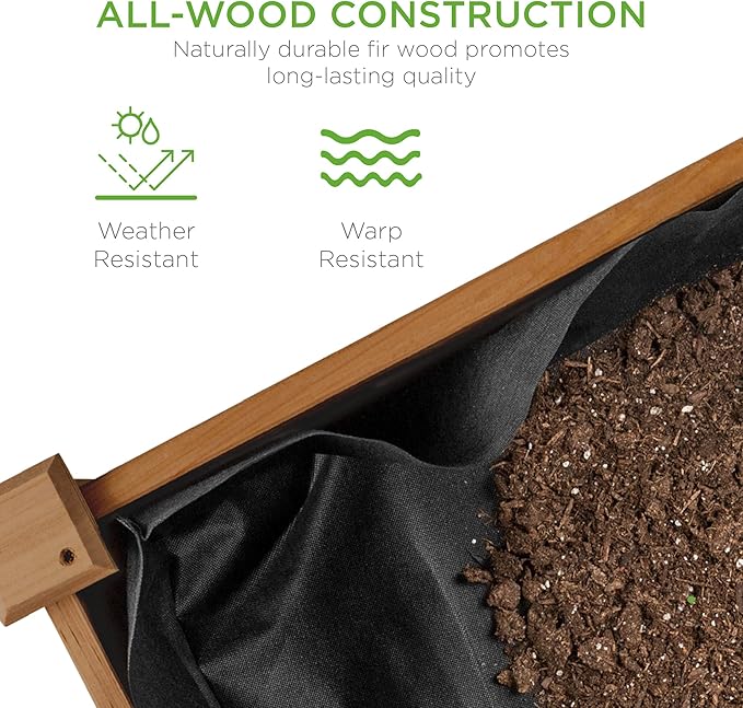 Best Choice Products 34x18x30in Raised Garden Bed, Elevated Wood Planter Box - Image 5