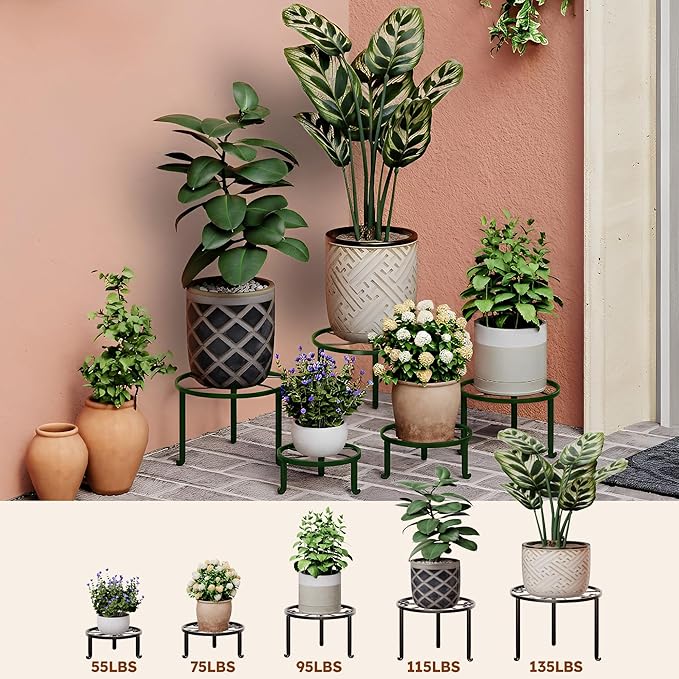 5-Pack Metal Plant Stand Heavy Duty Flower Pot Stands - Image 3