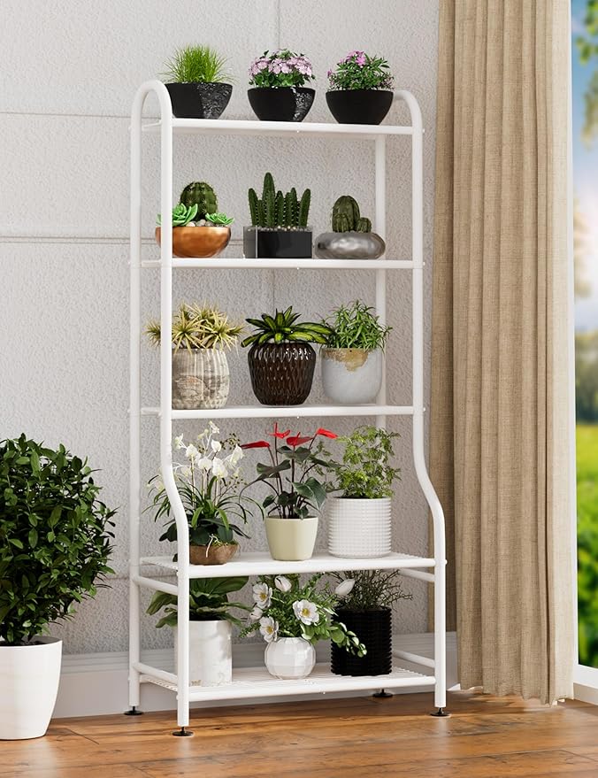 5-Tier Metal Plant Stand Indoor Outdoor, Waterproof Flower Stand - Image 6