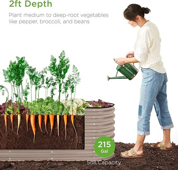 Best Choice Products 8x2x2ft Metal Raised Garden Bed, Oval Outdoor Deep Root - Image 2
