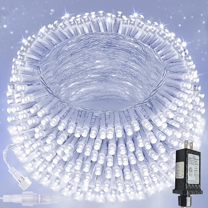 Connectable 200 LED String Lights Indoor Outdoor, 66FT Cool White Christmas by SANJICHA