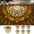 6 Pack Solar Fence Lights Outdoor Wall Lights Gold Plastic Solar Powered Deck by EKQ