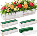 Dandat 4 Set Wood Boxes for Centerpieces 16x4 Inch Rectangle Wooden Planter Box by Dandat
