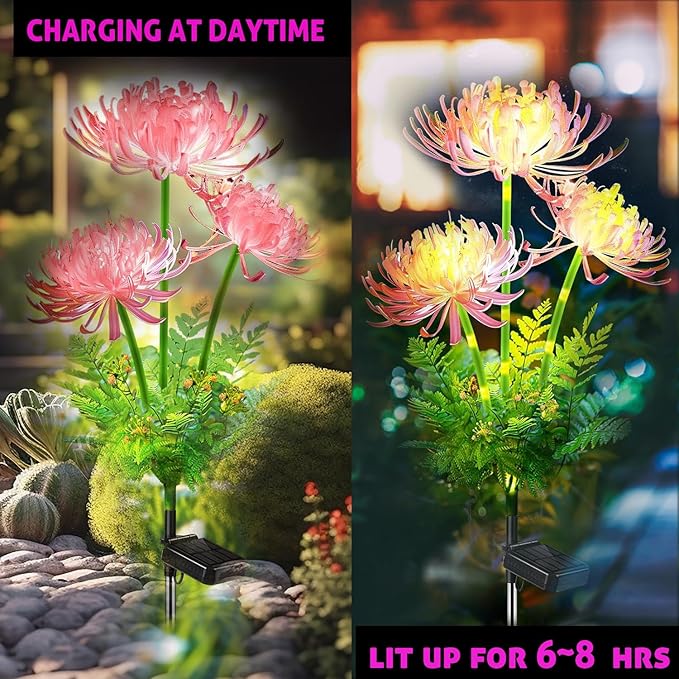 Solar Garden Lights Glowing Flowers & Stems, Outdoor Garden Decoration - Image 5