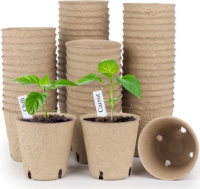 homenote Peat Pots, Round Nursery Plant Pots by HOMENOTE