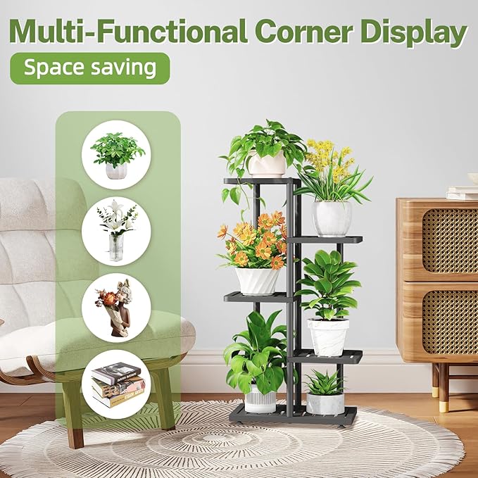 iDavosic.ly Plant Stand Indoor Outdoor, 4-Tier Tall Metal Flower Shelf - Image 6
