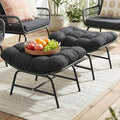 NICESOUL Indoor Outdoor Ottoman Set of 2, Large Wide Double Patio Footstool by NICESOUL