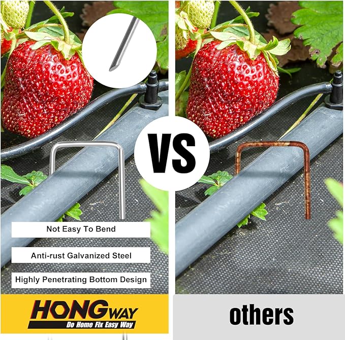 HongWay 120 Pack 4 Inch Landscape Garden Staples, Garden Stakes Galvanized 12 - Image 4