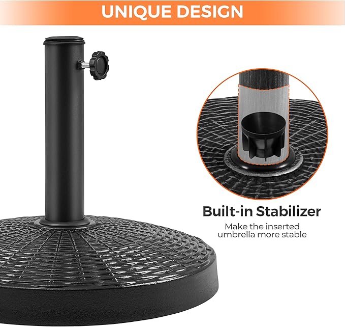 Yaheetech 31lbs Umbrella Base, Heavy Duty Patio Umbrella Base Stand, Round - Image 9