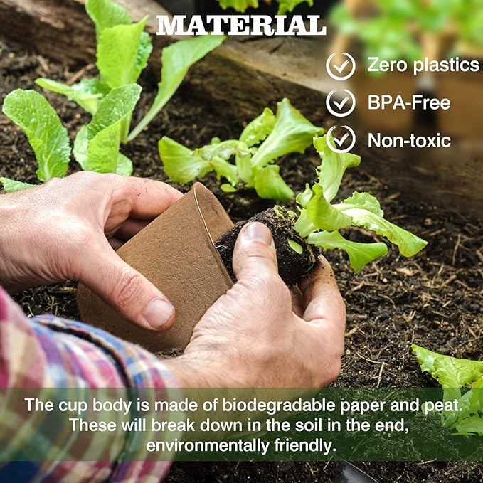 40Pcs 3.15 Inch Peat Pots, Biodegradable Eco-Friendly Round Plant Seedling - Image 4
