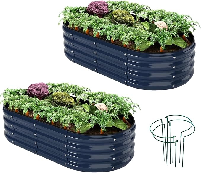 Galvanized Metal Planter Raised Garden Bed Kit by ZFHgarden