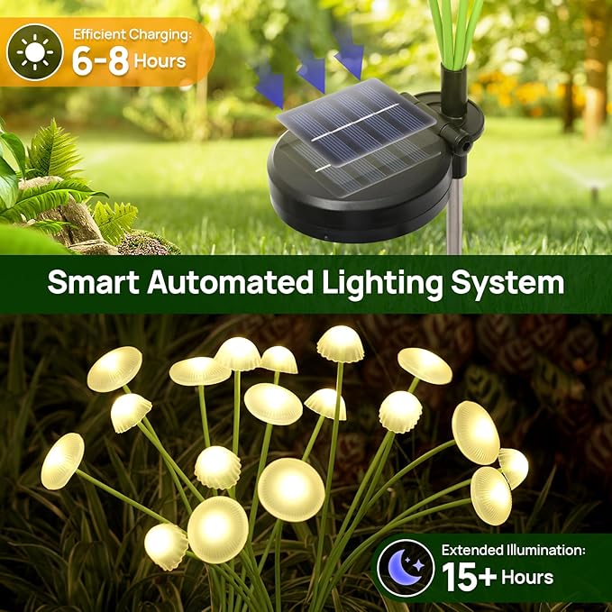 Solar Garden Lights, Waterproof Firefly Outdoor Decor - Image 5