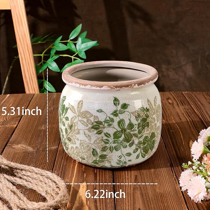 Flower Pot, Vintage Ceramic Pot - Image 2