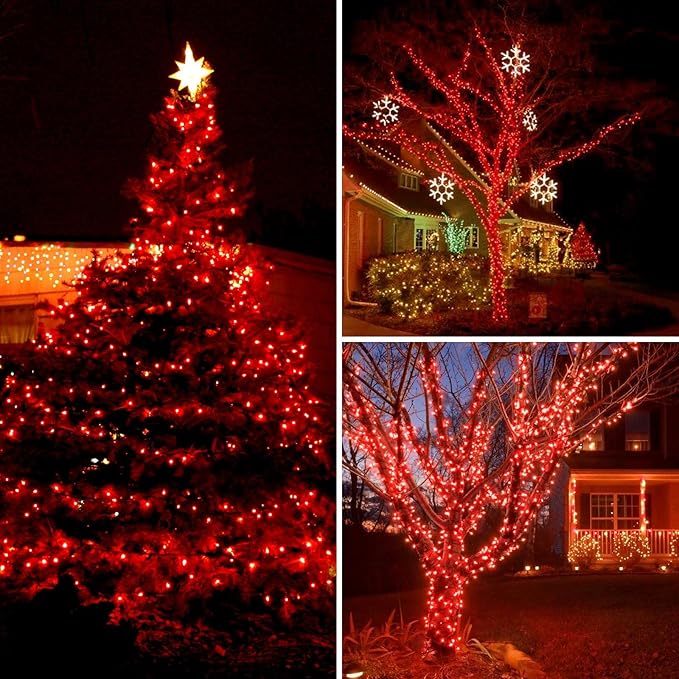 Connectable 200 LED String Lights Indoor Outdoor, 66FT Red Christmas Lights - Image 8