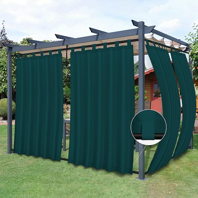 Easy-Going Outdoor Patio Curtains Detachable Tab Top Windproof Weatherproof by Easy-Going