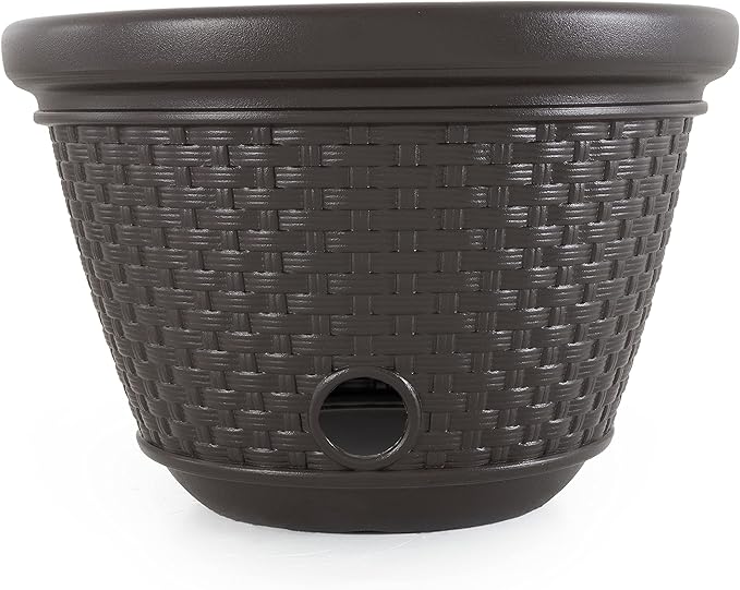 Suncast 6 Pack Decorative Wicker Garden Hose Holder Pot - Image 4