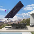 PURPLE LEAF 11.5' X 11.5' Telescopic Patio Umbrella Outdoor Cantilever Umbrella by PURPLELEAF