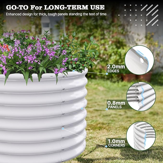 A ANLEOLIFE 2-Pack 3ft x 24” Tall Galvanized Raised Garden Beds Outdoor - Image 3