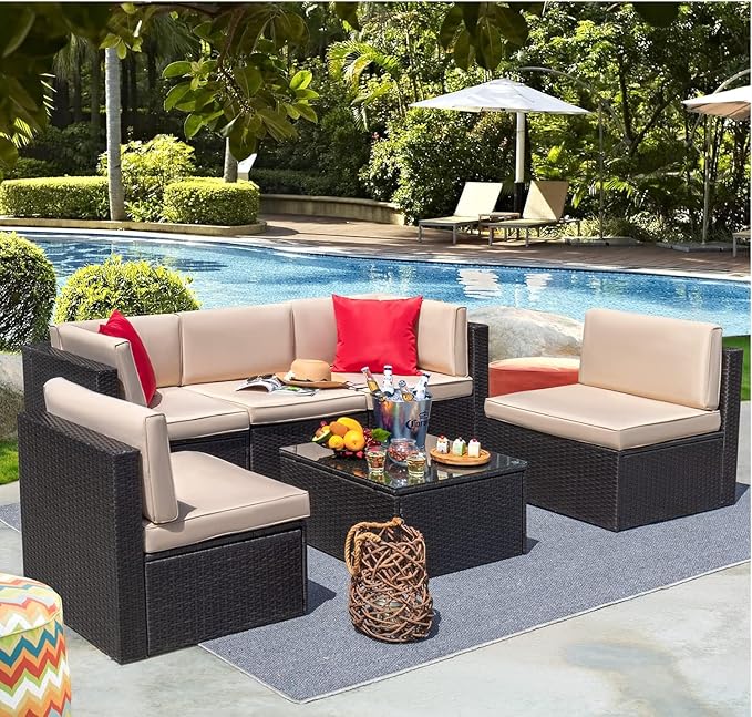 Devoko Patio Furniture Sets 6 Pieces Outdoor Sectional Rattan Sofa Manual - Image 9